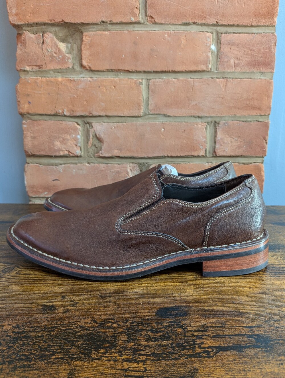 Cole Haan Nike Air Brown Leather Slip On Loafers Men's Size 7.5 US